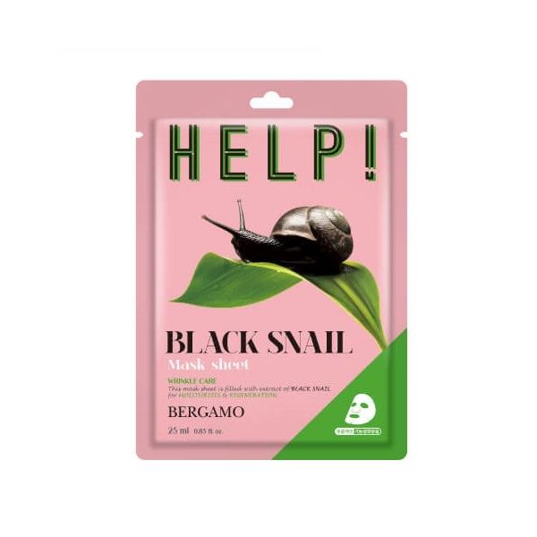 Bergamo help sheet mask maska do twarzy z black snail 25ml