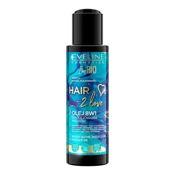 Eveline cosmetics hair 2 love olej 8w1 do olejowania włosów 110ml