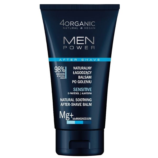 4organic men power naturalny łagodzący balsam po goleniu sensitive 150ml