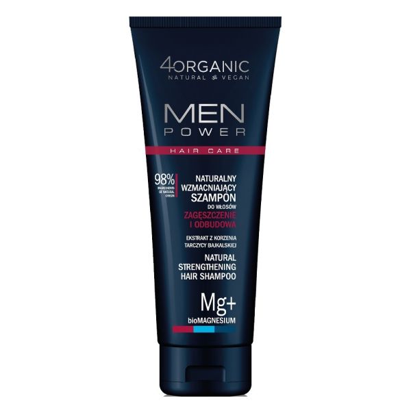 4organic men power naturalny wzmacniający szampon do włosów zagęszczenie i odbudowa 250ml