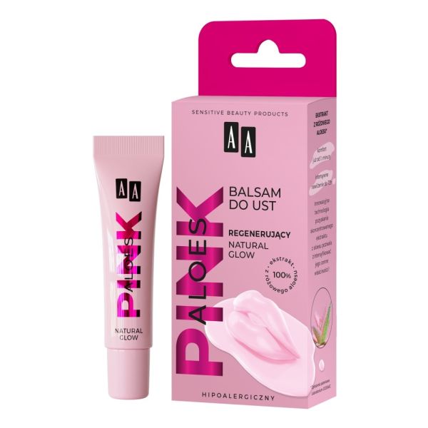 Aa aloes pink regenerujący balsam do ust natural glow 10g