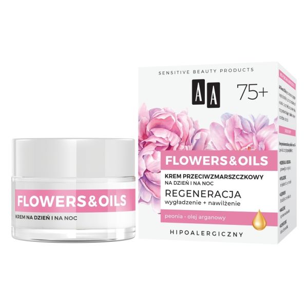 Aa flowers&oils 75+ odbudowa krem przeciwzmarszczkowy na dzień i noc 50ml