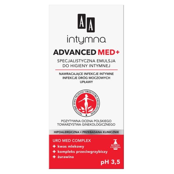 Aa intymna advanced med+ specjalistyczna emulsja do higieny intymnej ph 3.5 300ml