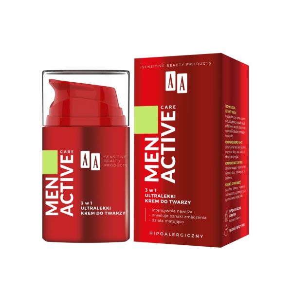 Aa men active care 3w1 ultralekki krem do twarzy 50ml