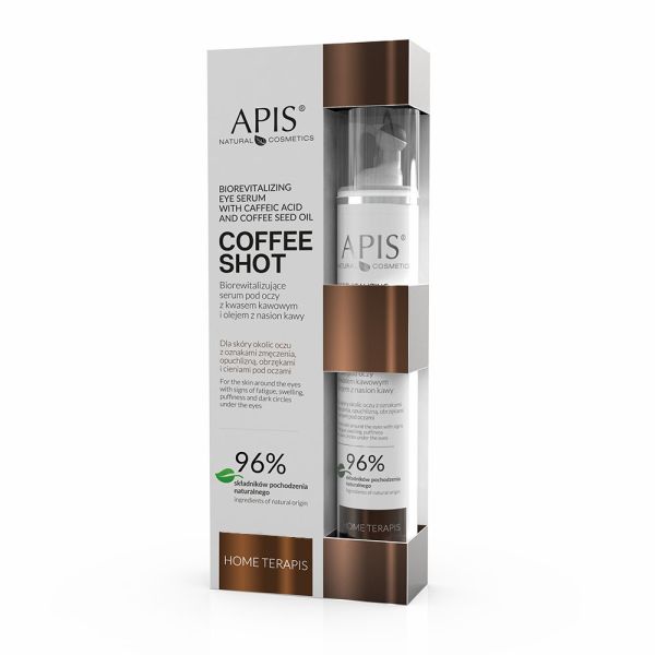 Apis coffee shot biorewitalizujące serum pod oczy z kwasem kawowym i olejem z nasion kawy 10ml