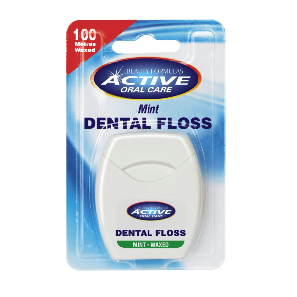 Active oral care dental floss nić dentystyczna woskowana mint 100 metrów