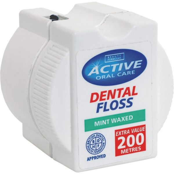 Active oral care dental floss nić dentystyczna woskowana mint 200 metrów