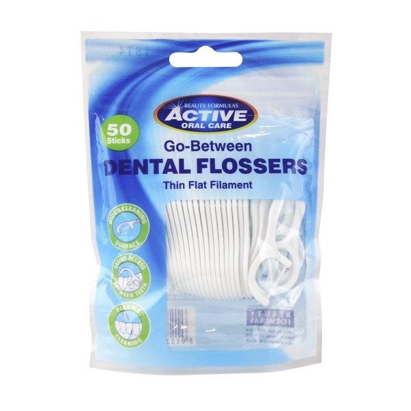 Active oral care dental flossers nicio-wykałaczki w torebce strunowej 50szt.