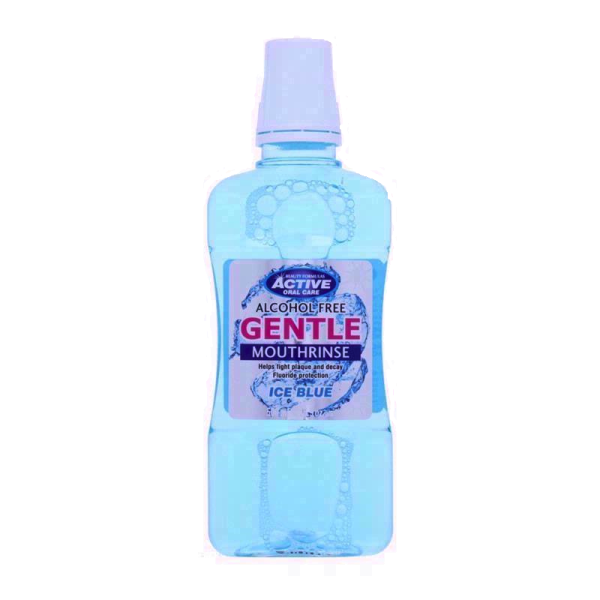 Active oral care gentle mouthrinse bezalkoholowy płyn do płukania jamy ustnej z fluorem ice blue 500ml