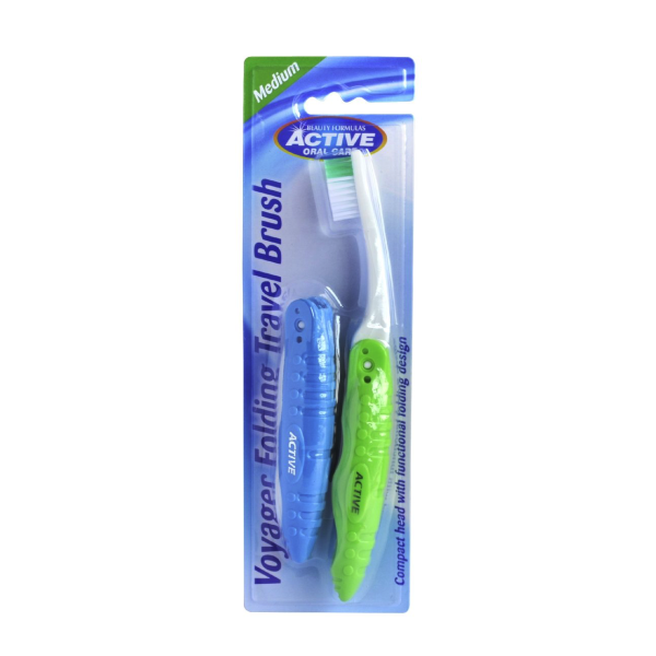 Active oral care voyager folding travel brush podróżne szczoteczki do zębów medium 2szt.