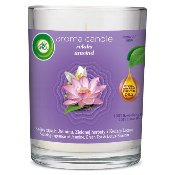 Air wick aroma candle świeca zapachowa relaks 220g