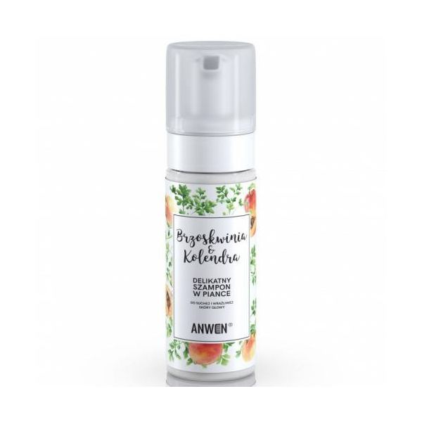 Anwen szampon w piance do suchej i wrażliwej skóry głowy brzoskwinia & kolendra 170ml