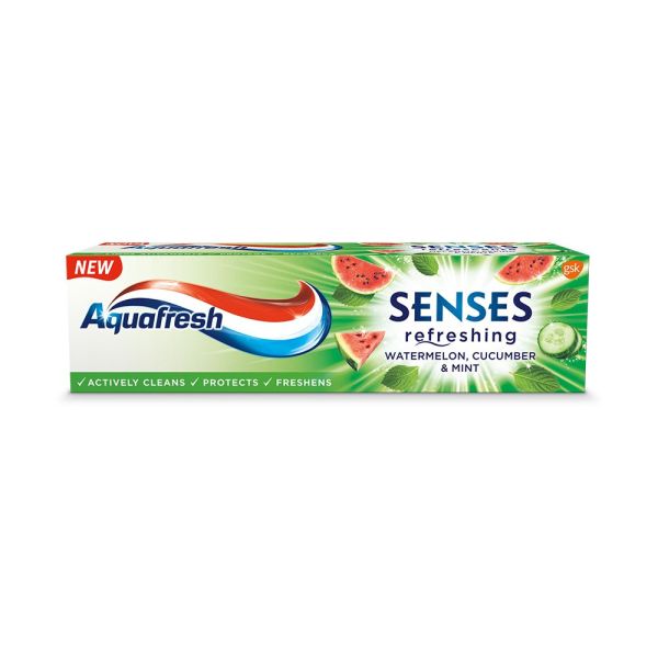 Aquafresh senses refreshing toothpaste odświeżająca pasta do zębów watermelon & cucumber & mint 75ml