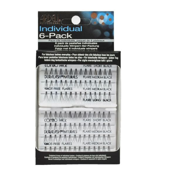 Ardell rzęsy i akcesoria individual combo pack zestaw 56 kępek rzęs black 6-pack