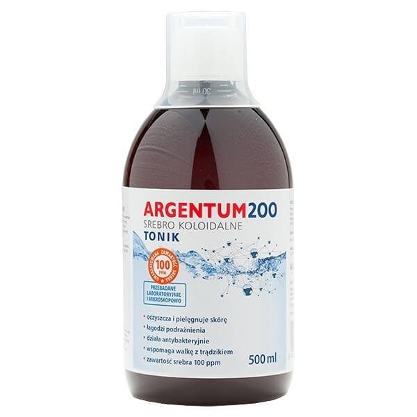 Aura herbals argentum 200 tonik do twarzy 100ppm srebro koloidalne 500ml