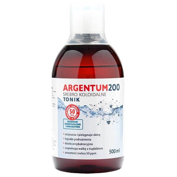 Aura herbals argentum 200 tonik do twarzy 50ppm srebro koloidalne 500ml