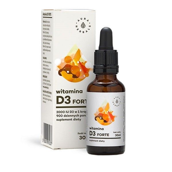 Aura herbals witamina d3 forte suplement diety w kroplach 30ml