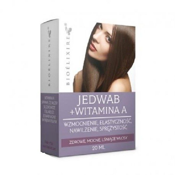 Bioelixire silk+vitamin a nawilżający jedwab do włosów z witaminą a 20ml