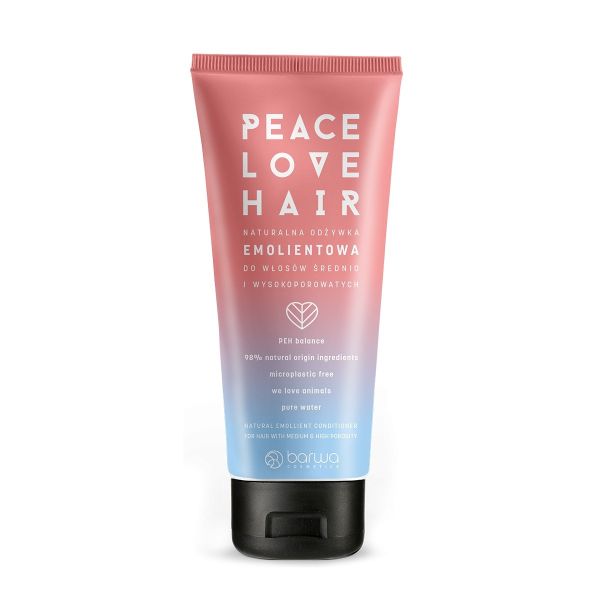 Barwa peace love hair naturalna odżywka emolientowa do włosów średnio i wysokoporowatych 180ml