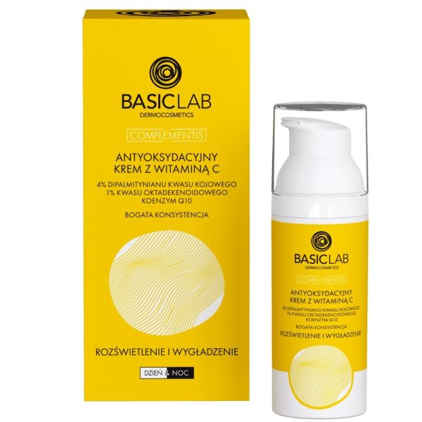 Basiclab complementis antyoksydacyjny krem o bogatej konsystencji z witaminą c rozświetlenie i wygładzenie 50ml