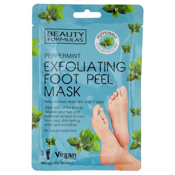 Beauty formulas exfoliating foot peel mask złuszczająca maska do stóp peppermint 1 para