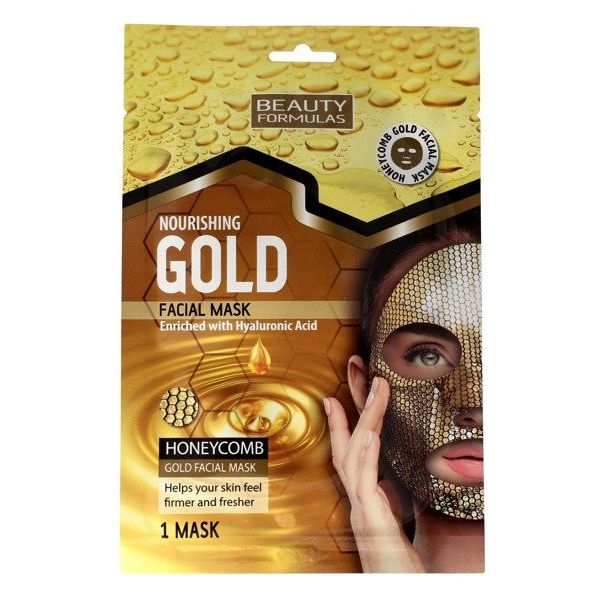 Beauty formulas gold facial mask złota maseczka odżywcza w płachcie o strukturze plastra miodu 1szt.