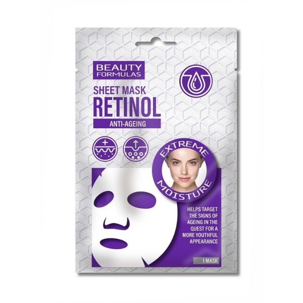 Beauty formulas retinol anti-ageing sheet mask nawilżająca maska w płachcie do twarzy