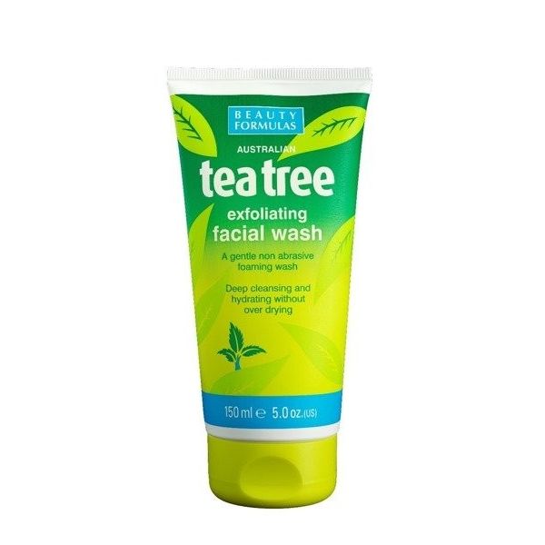 Beauty formulas tea tree exfoliating facial wash złuszczający żel do mycia twarzy 150ml