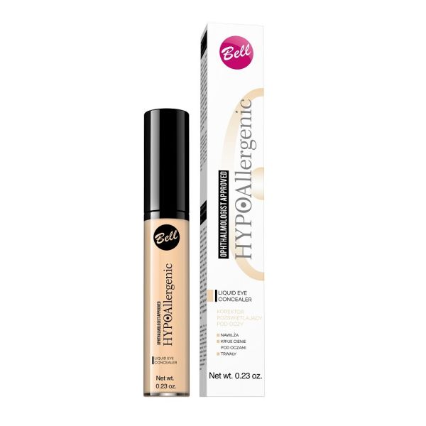 Bell hypoallergenic liquid eye concealer hypoalergiczny korektor rozświetlający pod oczy 02 medium 6.5g