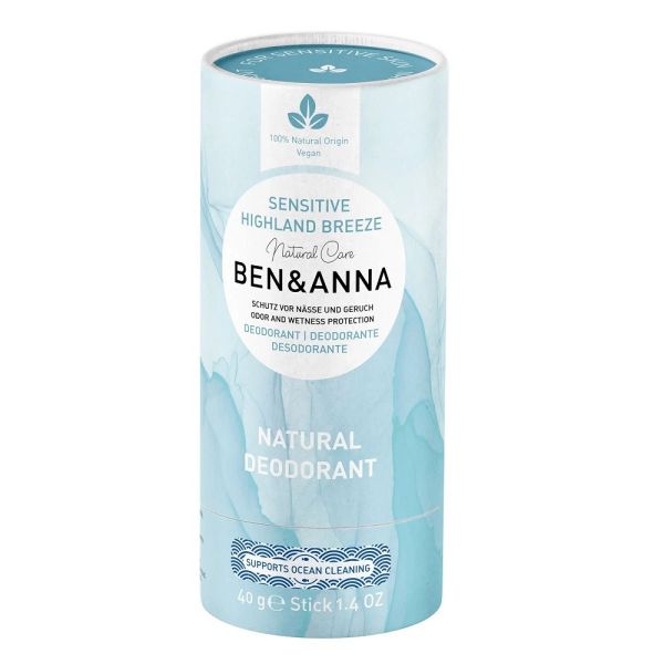 Ben&anna natural deodorant naturalny dezodorant bez sody sensitive highland breeze 40g