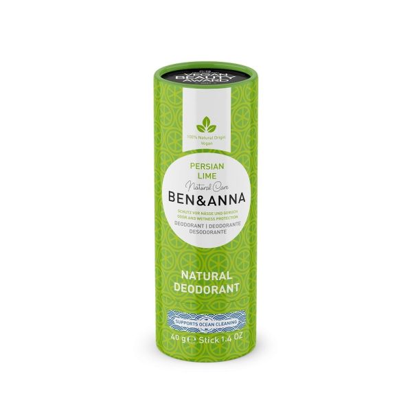 Ben&anna natural soda deodorant naturalny dezodorant na bazie sody sztyft kartonowy persian lime 40g