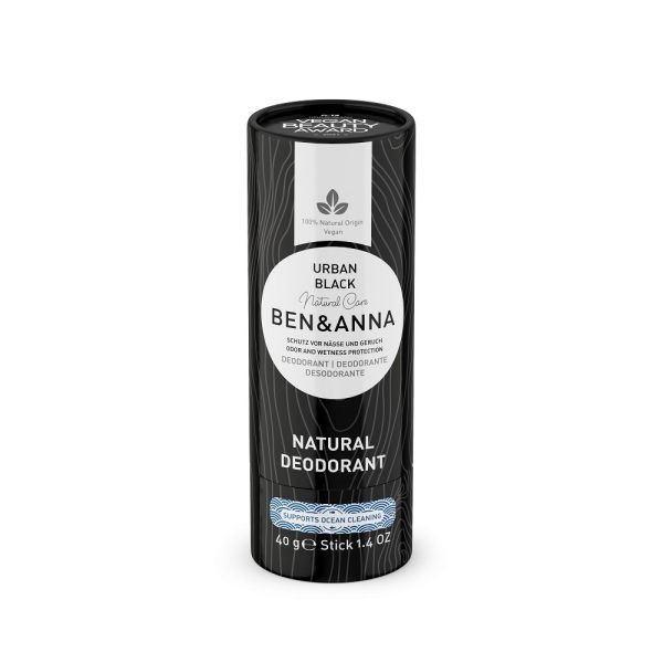 Ben&anna natural soda deodorant naturalny dezodorant na bazie sody sztyft kartonowy urban black 40g