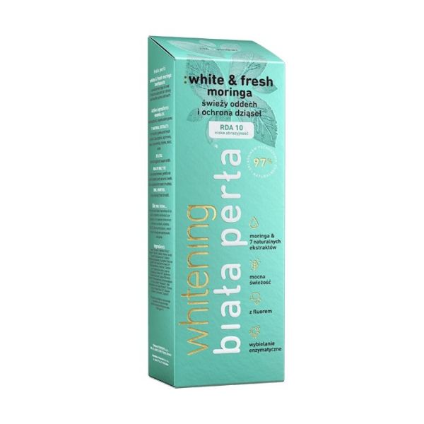 Biała perła white & fresh moringa ziołowa pasta do zębów 75ml