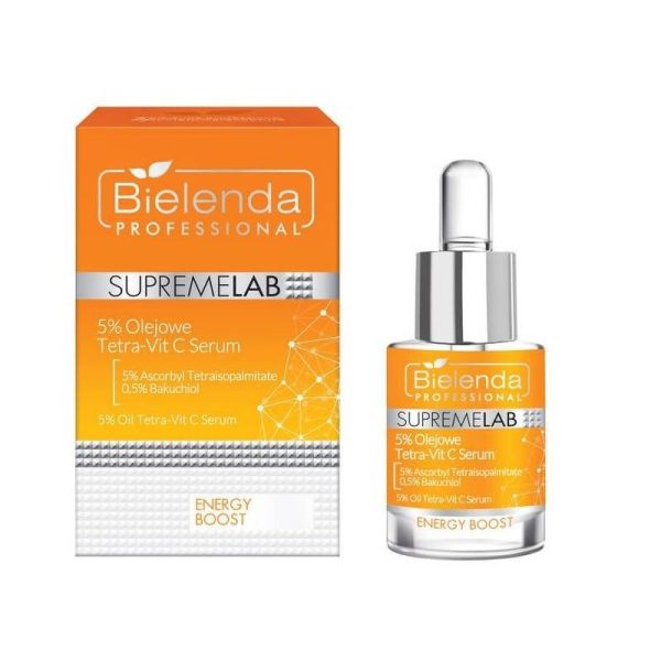 Bielenda professional supremelab energy boost 5 % olejowe tetra-vit c serum 15ml