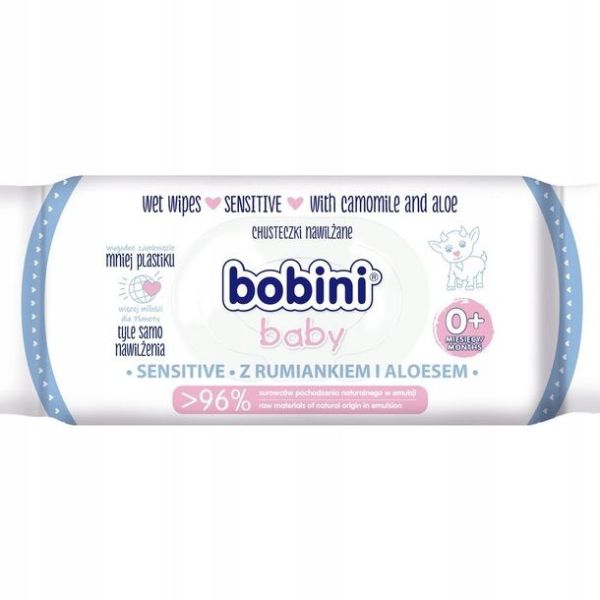 Bobini bobini baby chusteczki nawilżane dla dzieci i niemowląt sensitive 60szt