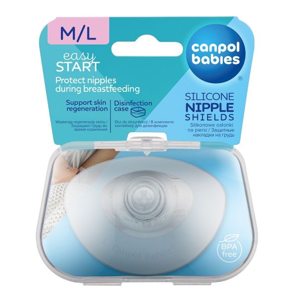 Canpol babies easystart silikonowe osłonki piersi m/l 2szt