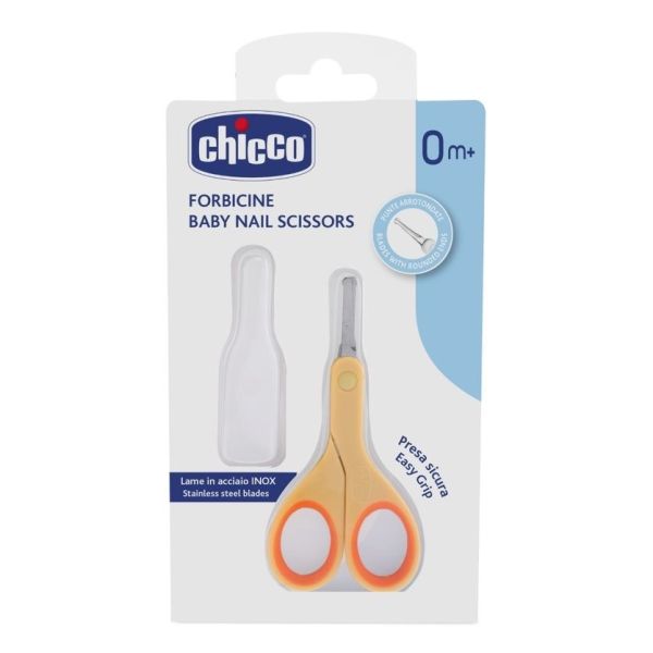 Chicco baby nail scissors nożyczki z osłonką 0m+ pomarańczowe