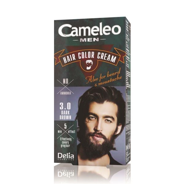Cameleo men hair color cream farba do włosów brody i wąsów 3.0 dark brown 30ml