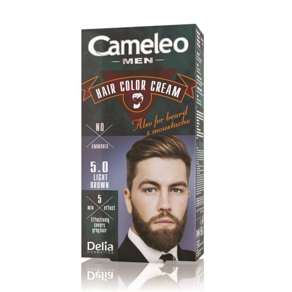 Cameleo men hair color cream farba do włosów brody i wąsów 5.0 light brown 30ml