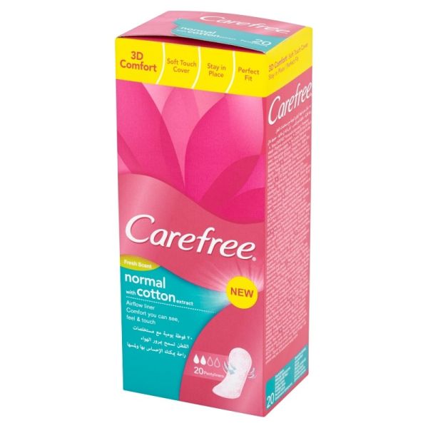 Carefree cotton feel normal wkładki higieniczne świeży zapach 20szt
