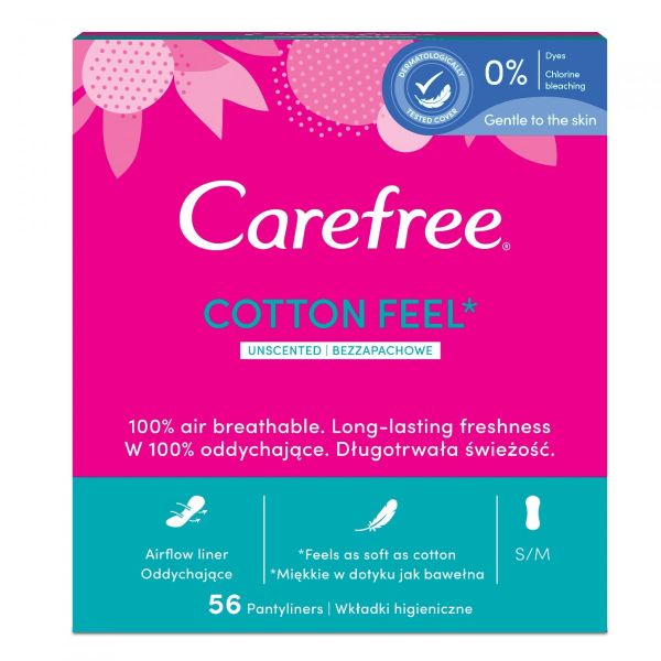 Carefree cotton feel wkładki higieniczne nieperfumowane normal 56szt