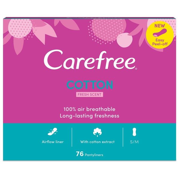 Carefree cotton wkładki higieniczne świeży zapach 76szt