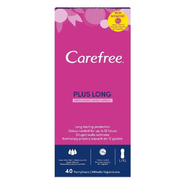 Carefree plus long wkładki higieniczne fresh scent 40szt.