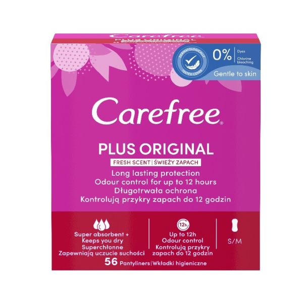 Carefree plus original wkładki higieniczne fresh scent 56szt.