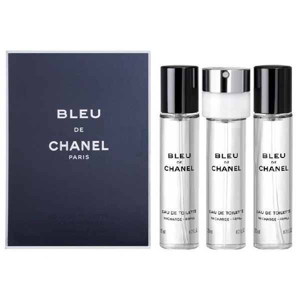 Chanel bleu de chanel pour homme zestaw woda toaletowa spray + wkłady 3x20ml