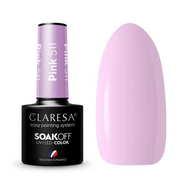 Claresa soak off uv/led pink lakier hybrydowy 511 5g