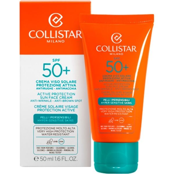 Collistar active protection sun face cream spf50+ aktywny krem ochronny do twarzy 50ml
