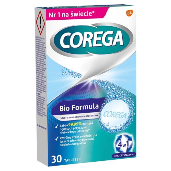 Corega bio formula tabletki do czyszczenia protez zębowych 30szt
