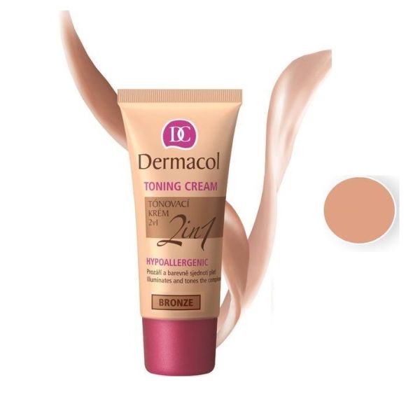 Dermacol toning cream 2in1 hypoallergenic krem nawilżający i podkład do twarzy bronze 30ml