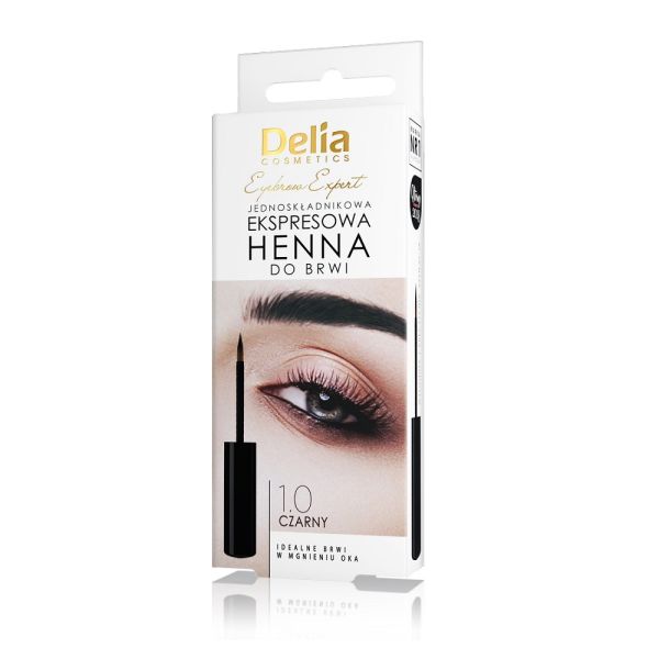 Delia eyebrow expert jednoskładnikowa ekspresowa henna do brwi 1.0 czarny 6ml